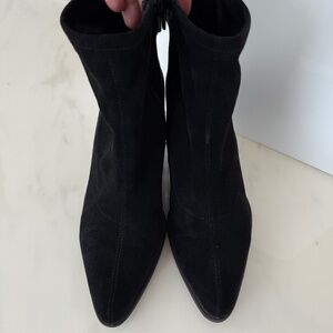 Black Suede Western Sock Boot